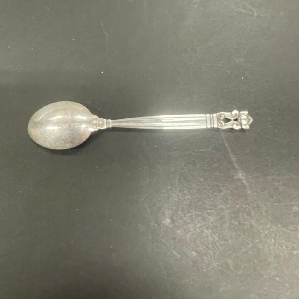 Danish Georg Jensen Acorn Pattern Sterling Silver Spoon Design Johan Rohde SSB - Picture 5 of 7